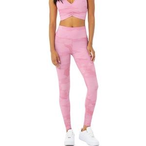 Alo - Pink Camo - Size Small High Waist Leggings & Sports Top. Set.
